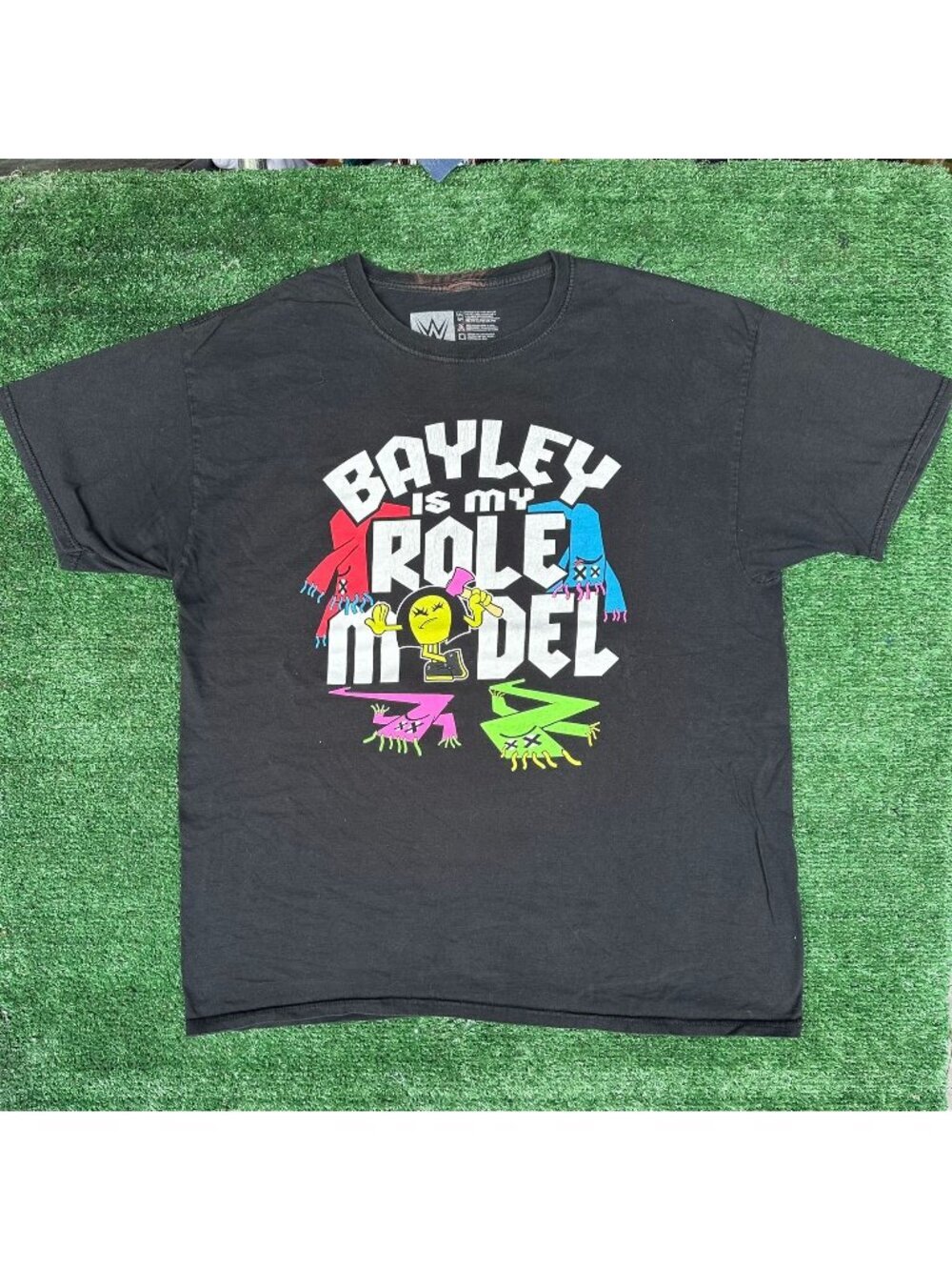 WWE Authentic Bayley Is My Role Model T-Shirt Black XL Wrestler Grunge Skater